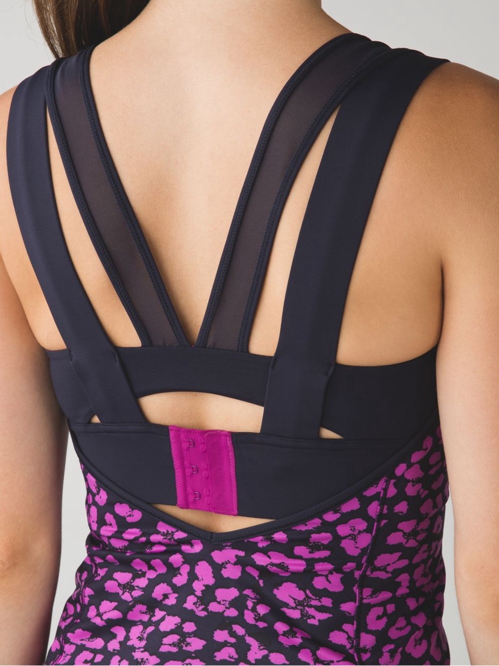 Lululemon Built-In Bra Tank Top Pink Leopard Print Athletic Yoga Top Size 6
